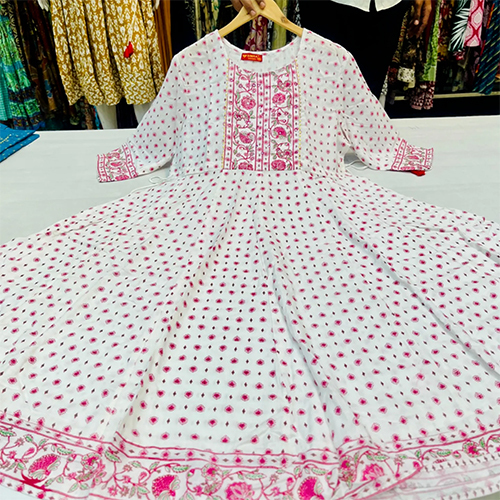 Ladies Frock Suit - Color: Pink And White