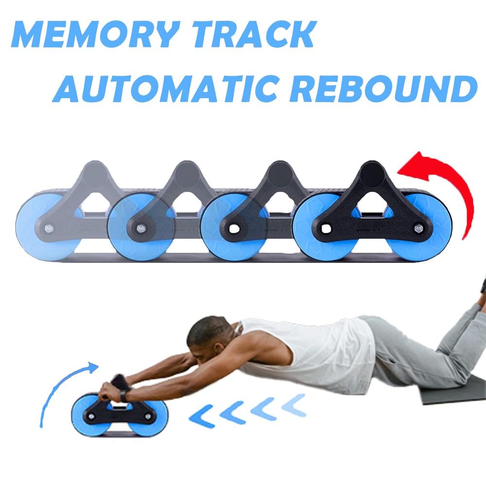 Automatic Rebound Ab Roller - Double-wheeled Design, Adjustable For Balanced Muscle Gain, Manual Operation