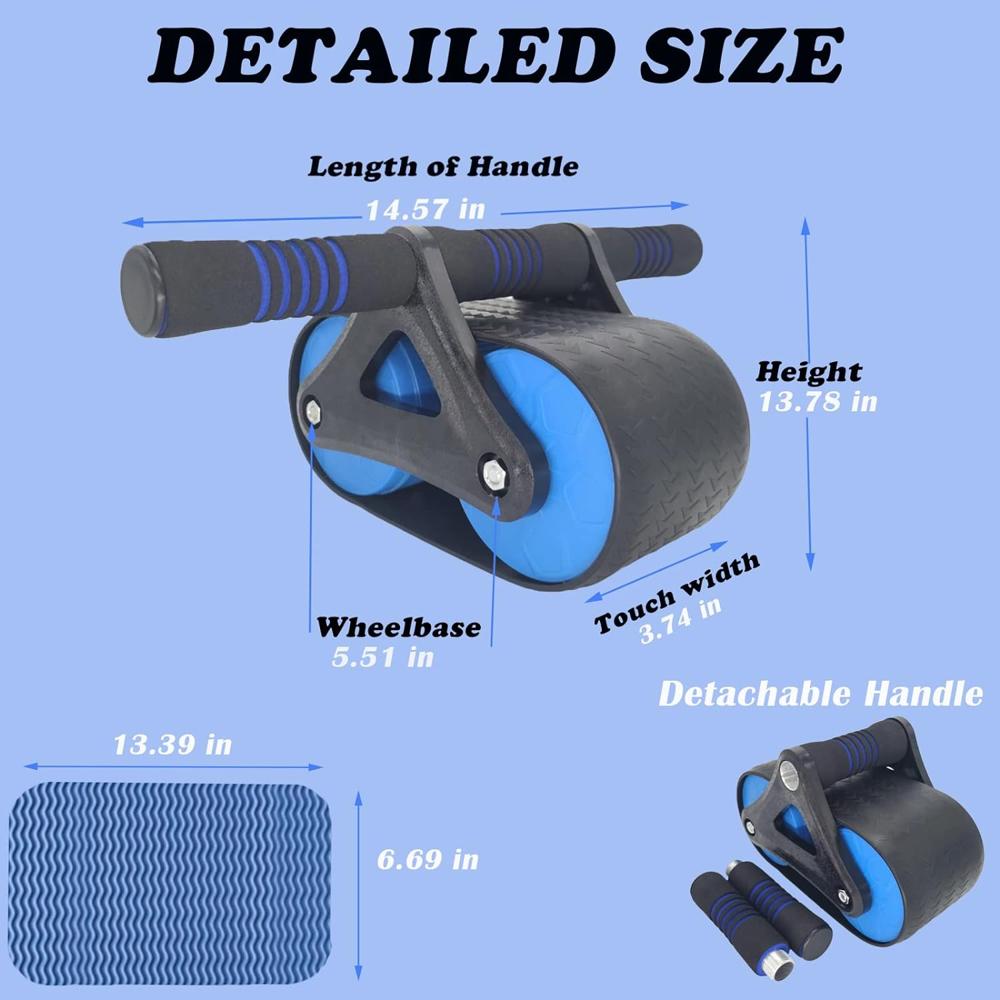 Automatic Rebound Ab Roller - Double-wheeled Design, Adjustable For Balanced Muscle Gain, Manual Operation