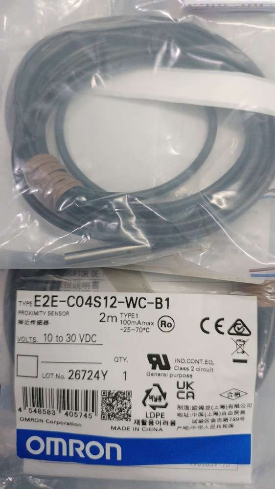 OMRON PROXIMITY SENSOR 10 TO 30VDC, E2E-C04S12-WC-B1 2M