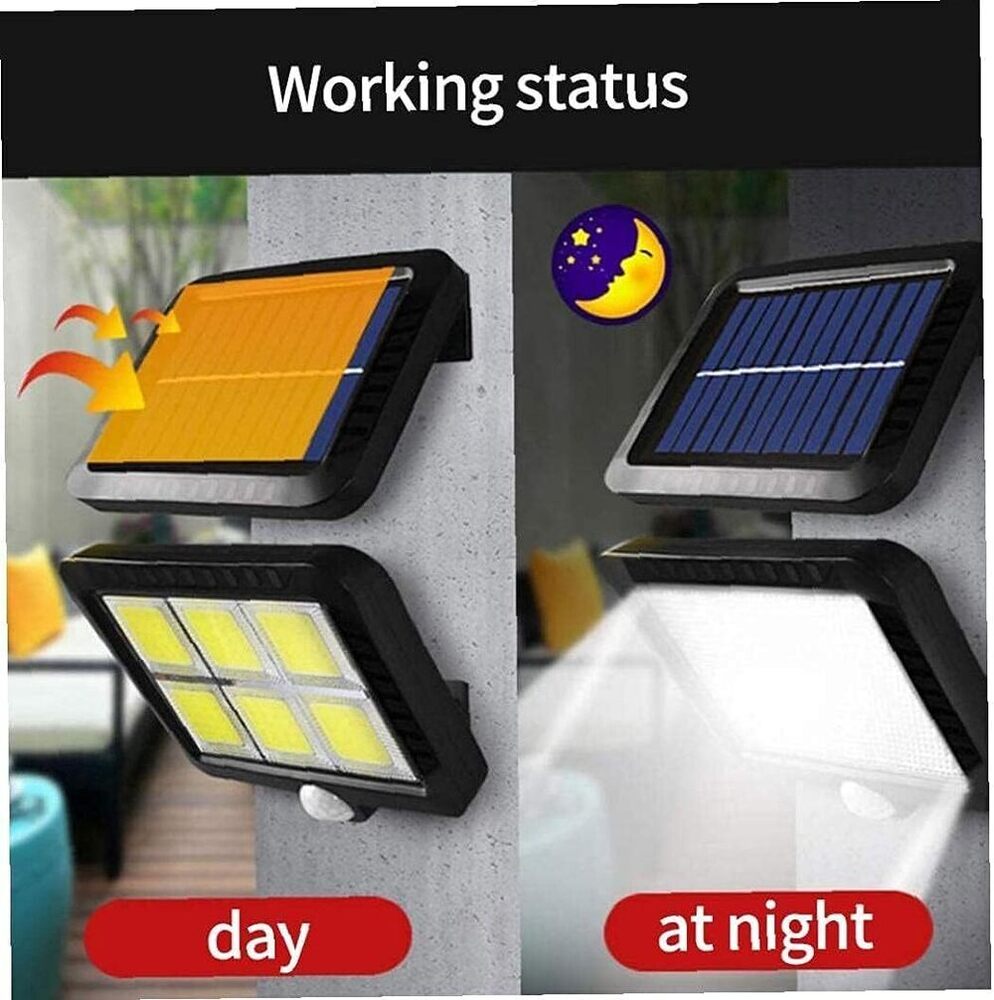 Ip65 Waterproof Solar Security Light - 5.8l X 4.2w X 1h Centimeters | Motion Sensor, Energy Saving, 120 Cob Leds, 3 Lighting Modes