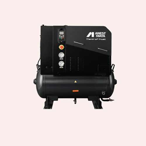 10 Hp Tank Mounted Screw Compressor - Color: Black