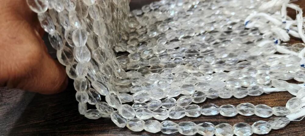 Natural Rock Crystals Oval beads