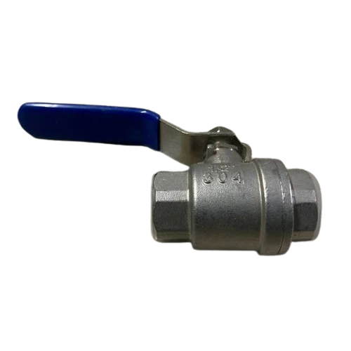 Stainless Steel 3PC Design Ball Valve - 1/2 Inch | Polished Finish, Available in Silver and Blue, Suitable for High-Pressure Water Media