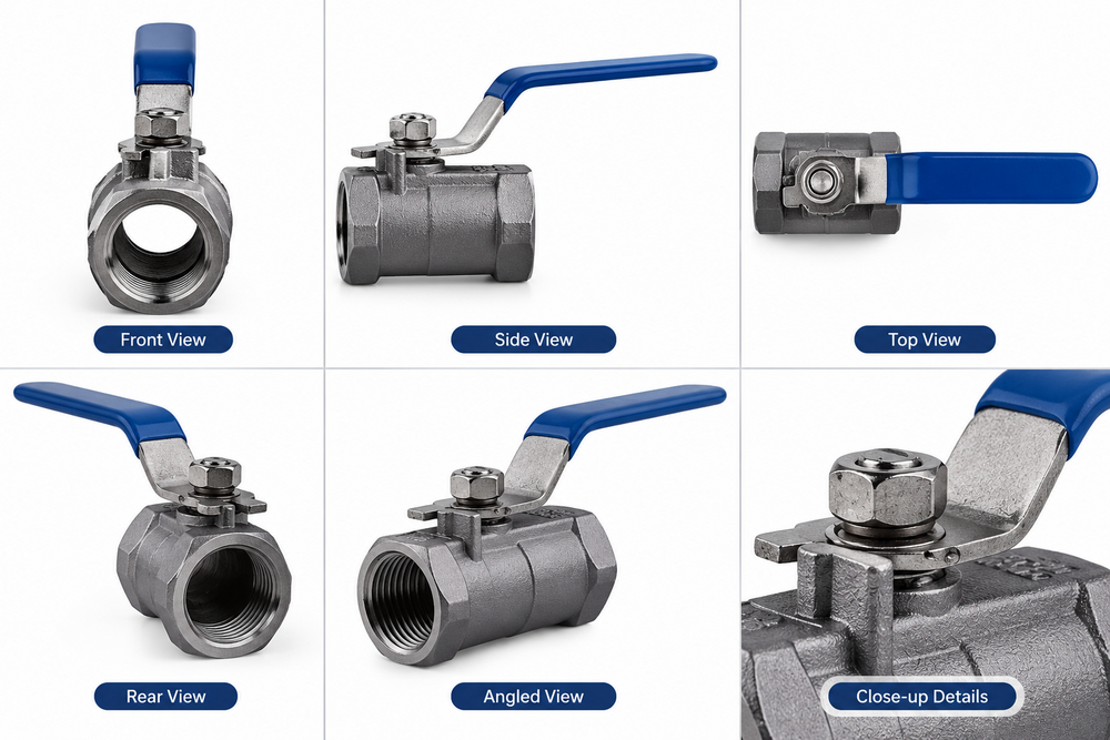 Stainless Steel Ball Valve - Color: Blue