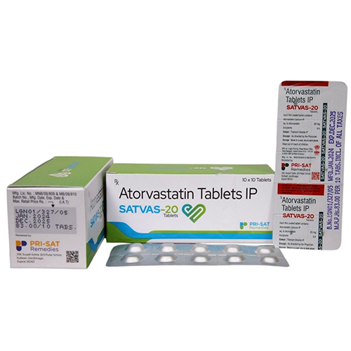 Atorvastatin Tablets IP - 20 mg, 10*10 Tablets | Lower Cholesterol & Triglyceride Levels, Suitable For All, Store in Dry Place
