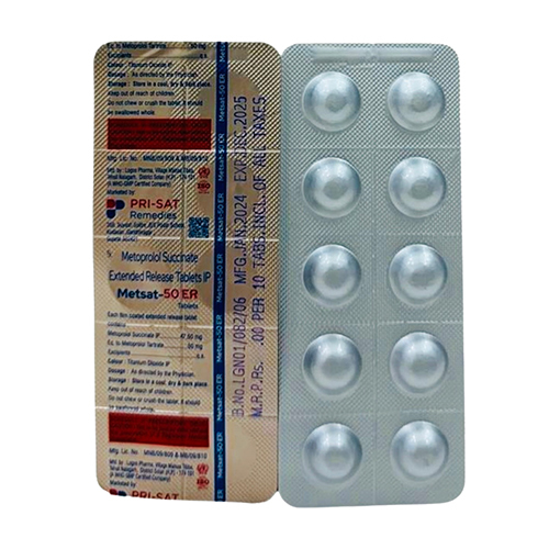 Metsat-50er Metoprolol Succinate Extended Release Tablets Ip - Drug Type: General Medicines