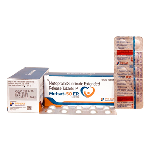 Metsat-50er Metoprolol Succinate Extended Release Tablets Ip - Drug Type: General Medicines