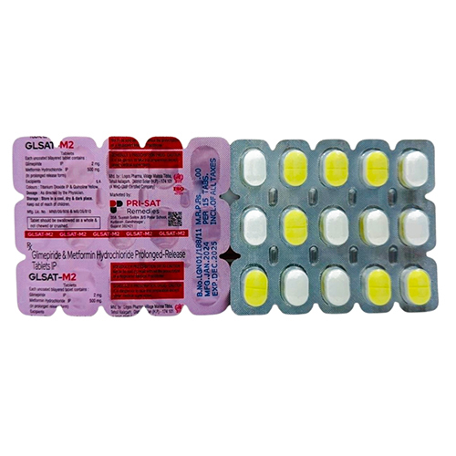 Glsat-m2 Glimepiride And Metformin Hydrochloride Prolonged-release Tablets Ip - Drug Type: General Medicines