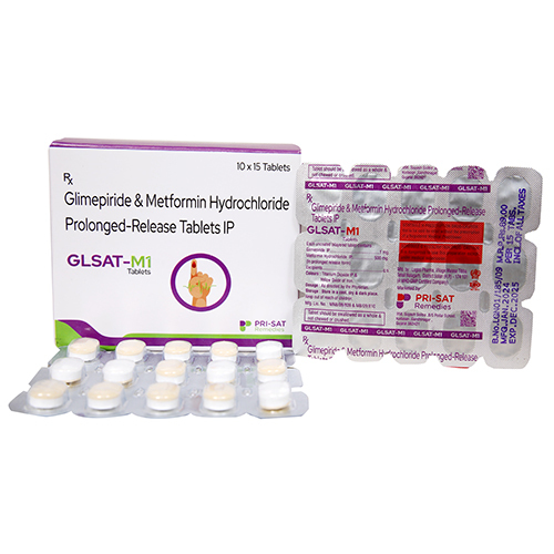 Glsat-M1 Glimepiride And Metformin Hydrochloride Prolonged-Release Tablets Ip - Drug Type: General Medicines