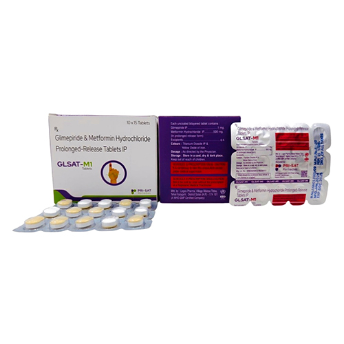 Glsat-m1 Glimepiride And Metformin Hydrochloride Prolonged-release Tablets Ip - Drug Type: General Medicines