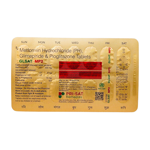 Glsat Mp2 Metformin Hydrochloride Glimepiride Tablets - Drug Type: General Medicines