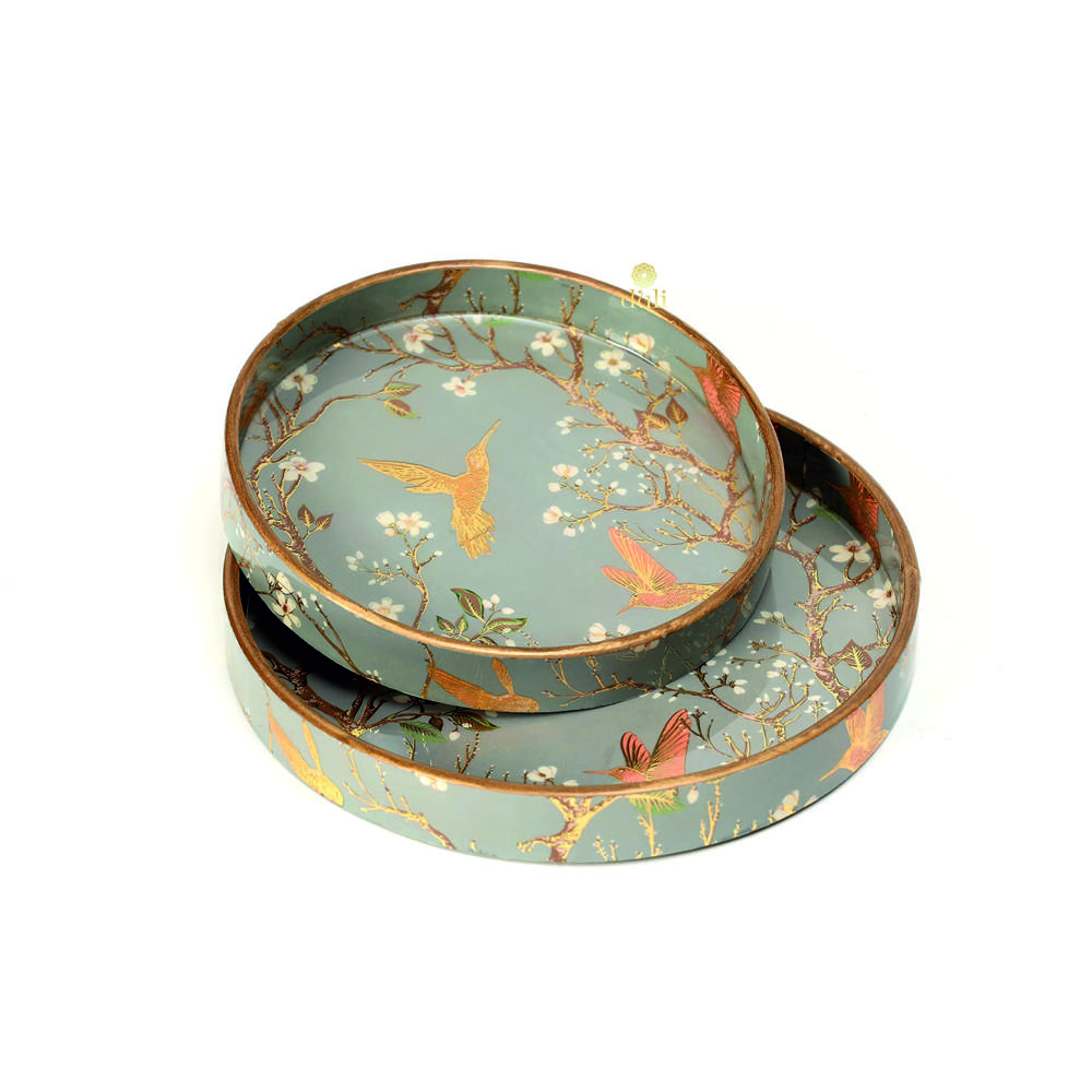 Round Tray Set - Color: Multicolor