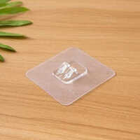 Transparent Sticker Clip - Plastic, 7x7 Cm, Transparent | Multi-surface Self-adhesive Hooks For Utensils, Towels & Accessories, Ideal For Various Rooms