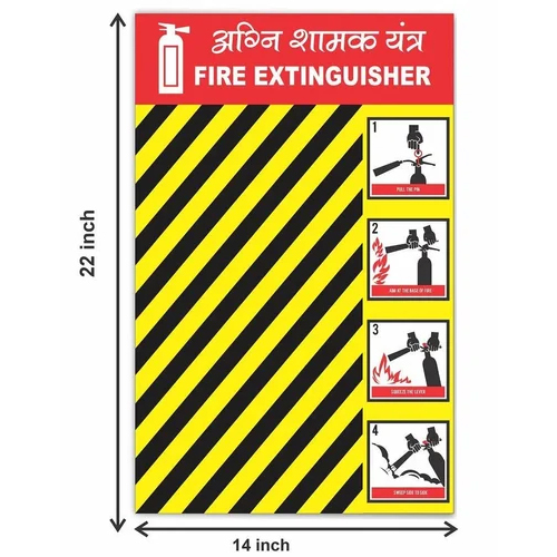 Fire Extinguisher Signage Board - Color: Red