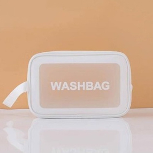 Light Weight White Wash Bag - Design: Plain