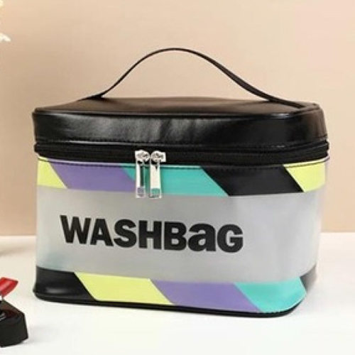 Multicolour Square Wash Bag - Color: Multicolor