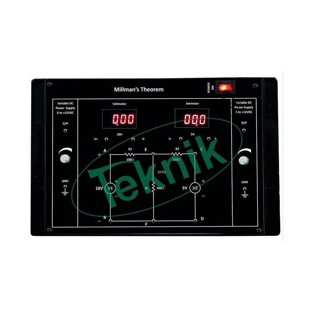 Millmans Theorem With Aluminum Panel & Digital Panel Meters - Color: Black