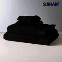 Pr-6004-50100 - 100% Cotton, 50x100 Cm, Black | Stain Resistant, Highly Absorbent, Quick-drying, Durable For Spa & Salon Use