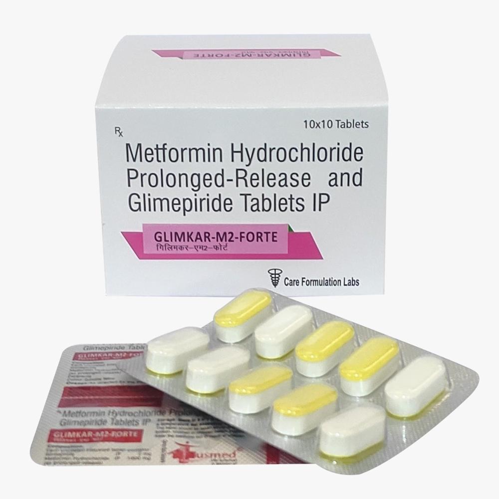 Glimepiride IP 2 mg Metformin Hydrochloride IP 1000 mg (In Sustained Release Form) TAB