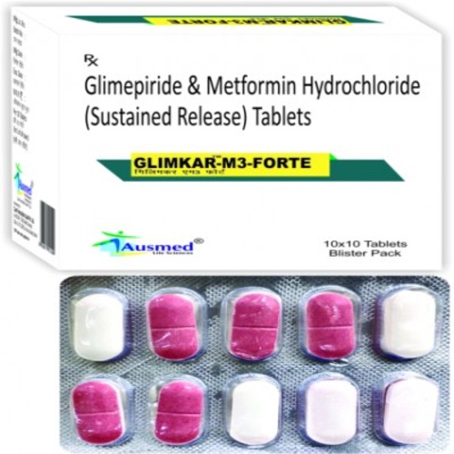 Glimepiride IP 3 mg Metformin Hydrochloride IP 1000 mg (In Sustained Release Form) TAB