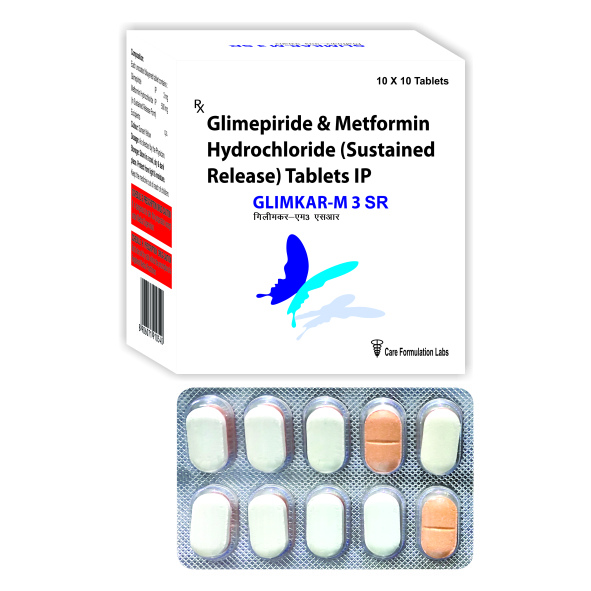 Glimepiride IP 3 mg Metformin Hydrochloride IP 500 mg (In Sustained Release Form) TAB