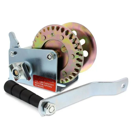 Manual Poultry Hand Winch - Color: Metallic Silver