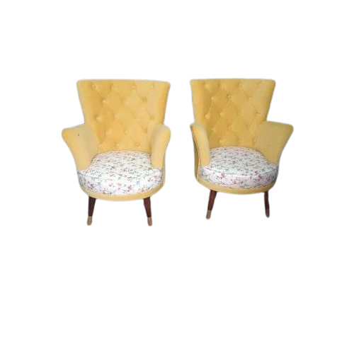 Velvet Fine Finish Wooden Sofa Chair