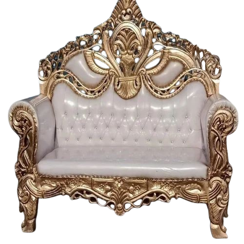 Wedding Jaimala Sofa - Color: White And Golden