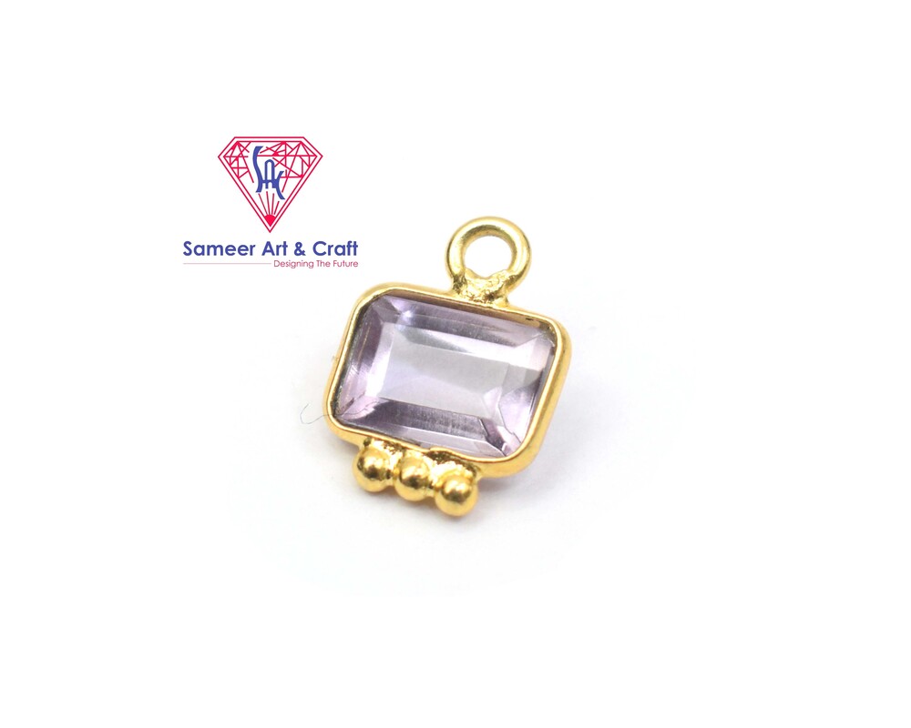Natural Gemstone With 18k Gold Plated Handmade Bezel Pendant
