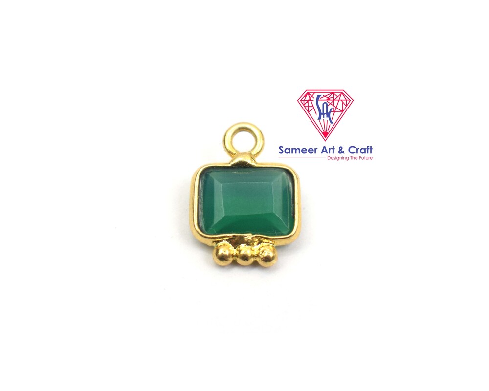 Natural Gemstone With 18k Gold Plated Handmade Bezel Pendant