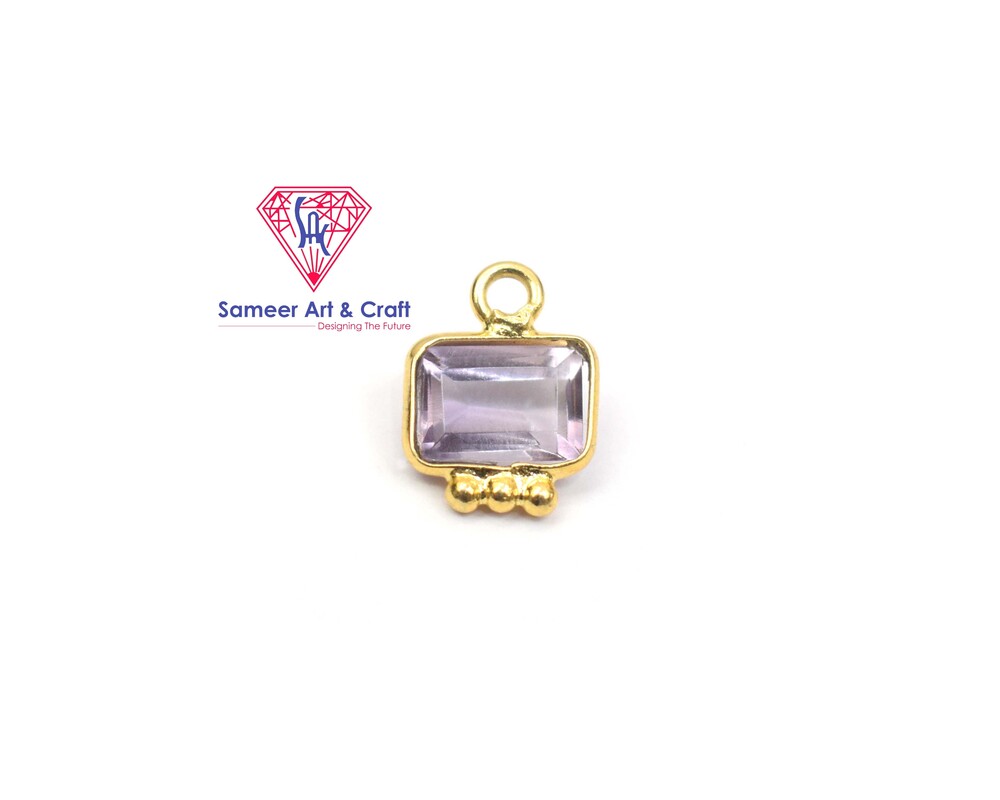 Natural Gemstone With 18k Gold Plated Handmade Bezel Pendant