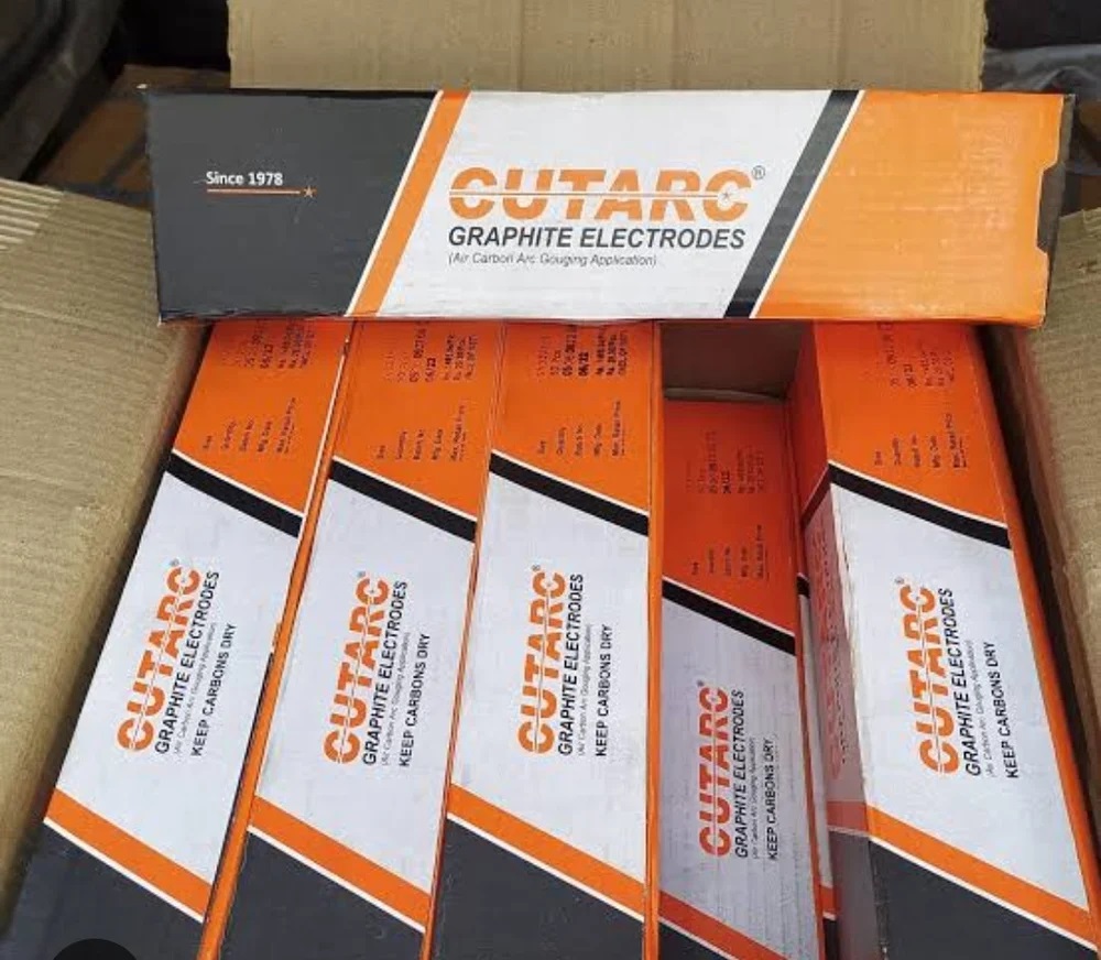 Gouging Graphite Electrodes - Copper Coated Graphite, 9 Mm Diameter, Black Color | High Current Carrying Capacity, Low Electrical Resistance, Designed For Foundry Applications