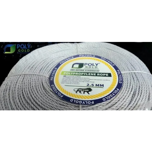 Polygold White Polypropylene Rope - Length: 50 M  Meter (M)