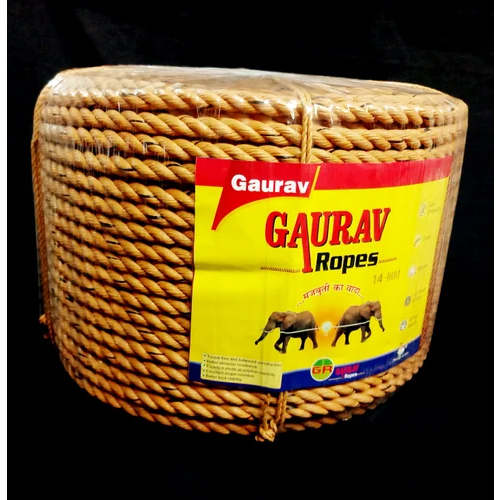 Gaurav PP Rope - Polypropylene, 8 mm Diameter, 500 cm Length, Yellow | Twisted Style for Industrial Use