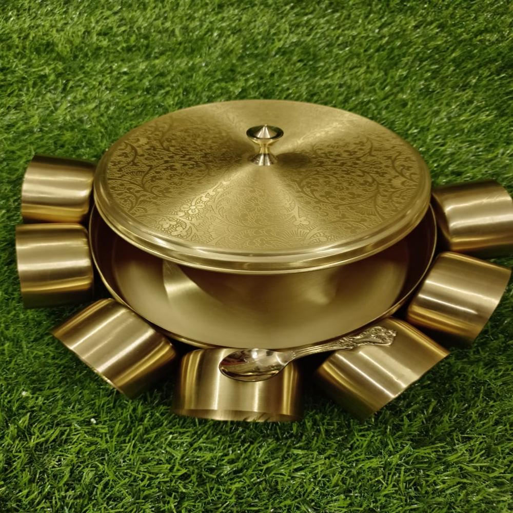Brass Masala Box  Lid with Ring Design