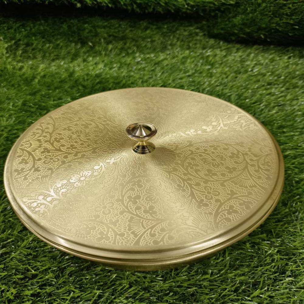 Brass Masala Box  Lid with Ring Design