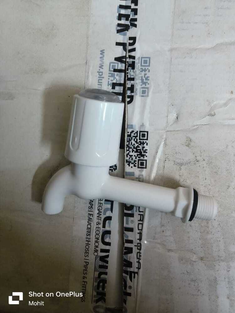 Pvc Long Body Bib Cock - High-quality Plastic Material, Smooth Surface Finish, Elegant White Color | Durable, Efficient Water Flow Control, 1-year Warranty