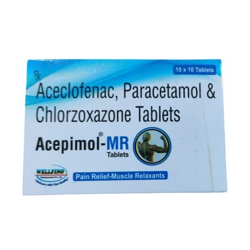 Muscles Relaxant Tablets - 10 X 10 Strips | Aceclofenac Paracetamol Chlorzoxazone for Pain Relief Reducing Inflammation and Muscle Relaxation