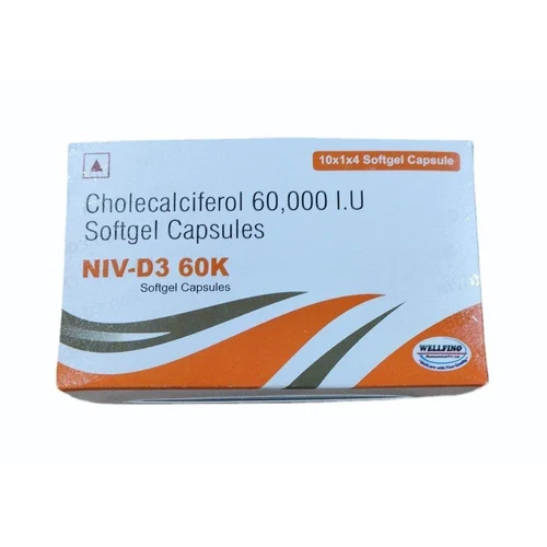 Cholecalciferol 60000 IU Softgel Capsules - High Potency Vitamin D3 Supplement | Easy to Swallow, Room Temperature Storage