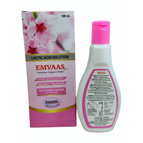 Lactic Acid Solution Intimate Wash - 100 mL Internal Use for Women of All Ages Maintains pH Balance Room Temperature Storage 36 Months Shelf Life