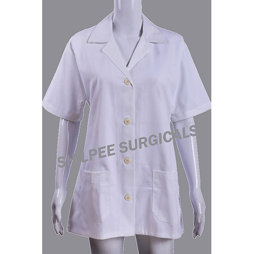 Half Sleeve Lab Coat - Color: White