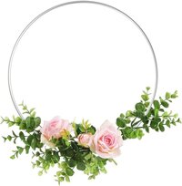 9 PCS 3 Sizes Metal Floral Hoop Wreath Macrame Silver Hoop Rings for DIY Floral Macrame Hoop