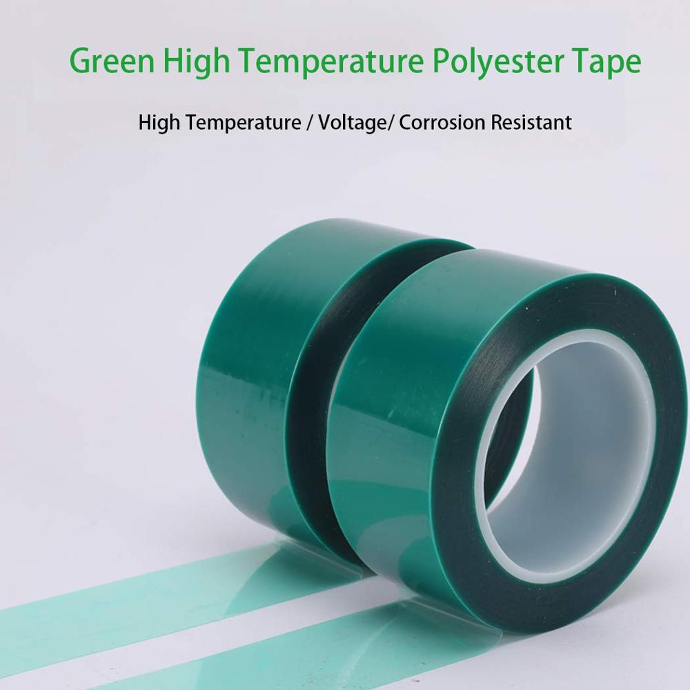 Double Side Green Polyester Tape - Polyester, 50 Meters, Green Color | Double Side Solvent Adhesive, Ideal For Automotive And Metalworking Applications