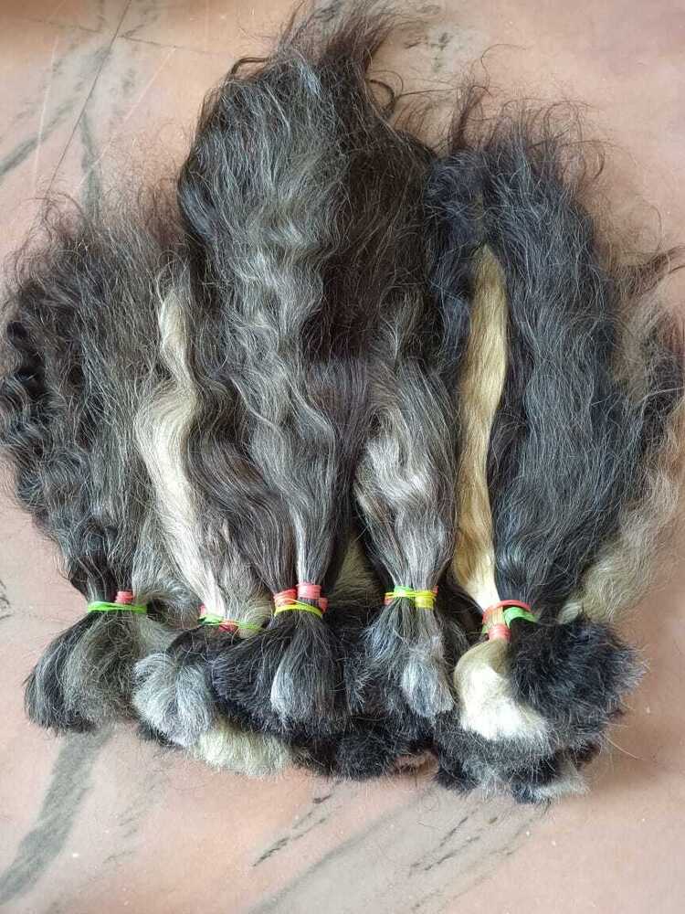 Grey Bulk Human Hair Braiding Indian Natural Weaving Temple Sourced