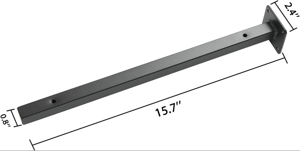 16 Inch, Heavy Duty Black Floating Shelving Bracket Set Of 4 - Finish: Smooth
