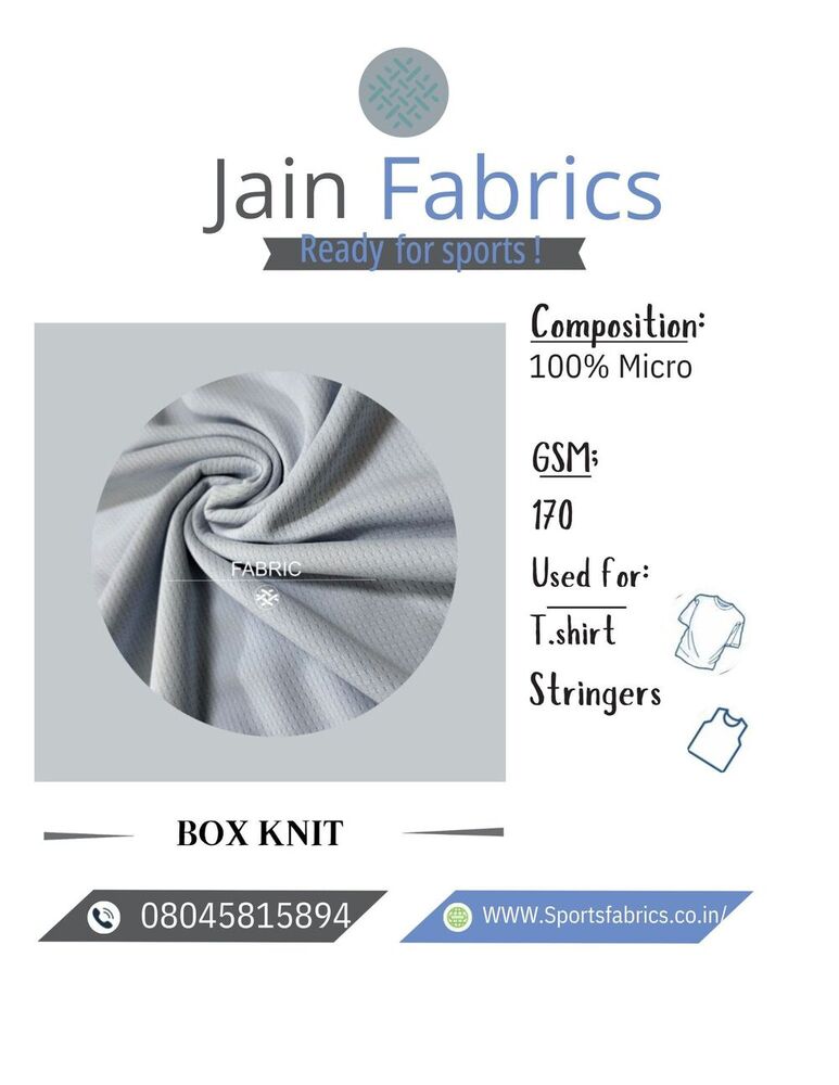 Box Knit Fabric - Attributes: Washable