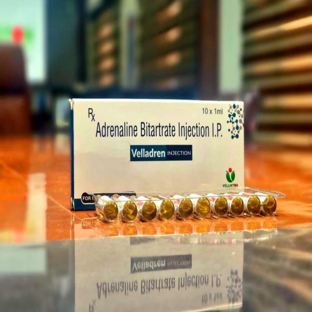 Adrenaline Bitartrate Injection - Life-saving Epinephrine For Anaphylaxis, Cardiac Arrest & Asthma Attacks | Intramuscular, Subcutaneous, Intravenous Administration