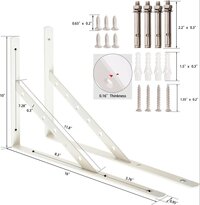 16 Inch, Heavy Duty 90 Degree Floating Wall Shelves Brackets Triangle Shelf Brackets