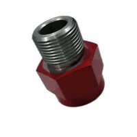 Ms Male Thread Adapter - Stainless Steel, 22mm Diameter, Polished Finish, Red & Silver Options, 2mm Thickness, Warranty Included